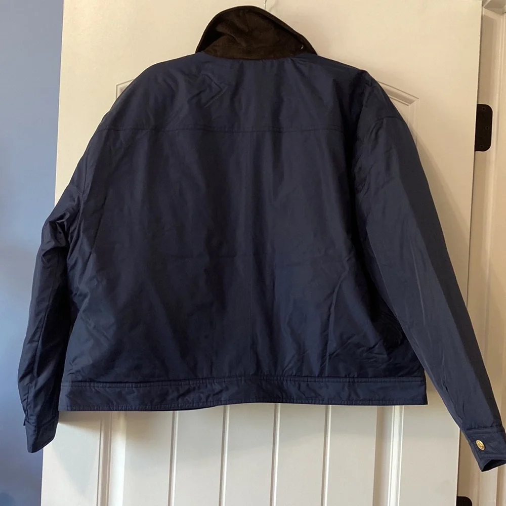 J. Crew Navy Quilted Bomber Jacket with Contrast Collar - Picture 13 of 13